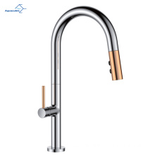 Independent design kitchen elbow faucet single hole brass brushed gold kitchen faucet